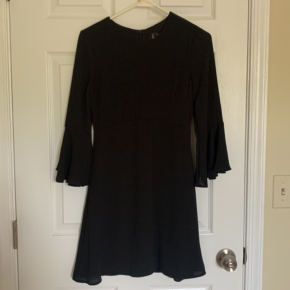 Lulus Center of Attention Black Flounce Sleeve Dress - Picture 4 of 4